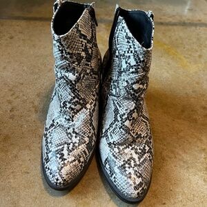Faux Snakeskin Booties - Size 10 - AL